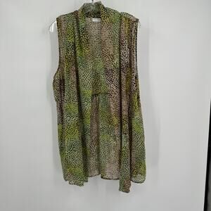 Susan Graver Womens Short Kimono Vest‎ Size 1X Lightweight Festival Open Front